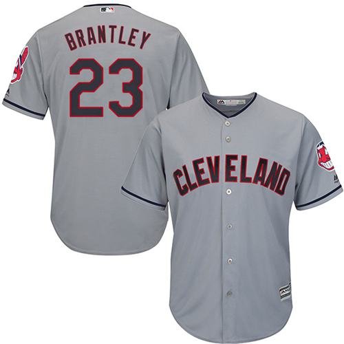 Indians #23 Michael Brantley Grey Road Stitched Youth MLB Jersey